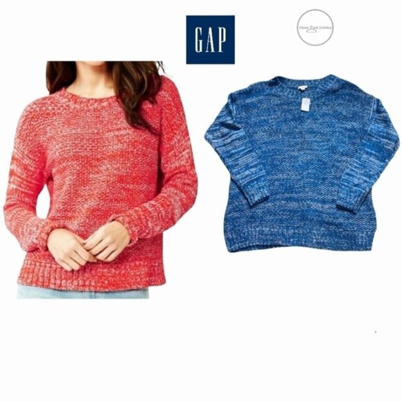 GAP Blue/White Marbled Sweater Size Large - Picture 1 of 5